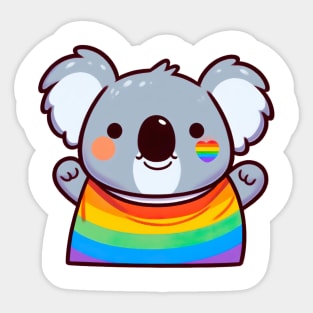 Gay Pride Chibi Koala Bear Sticker